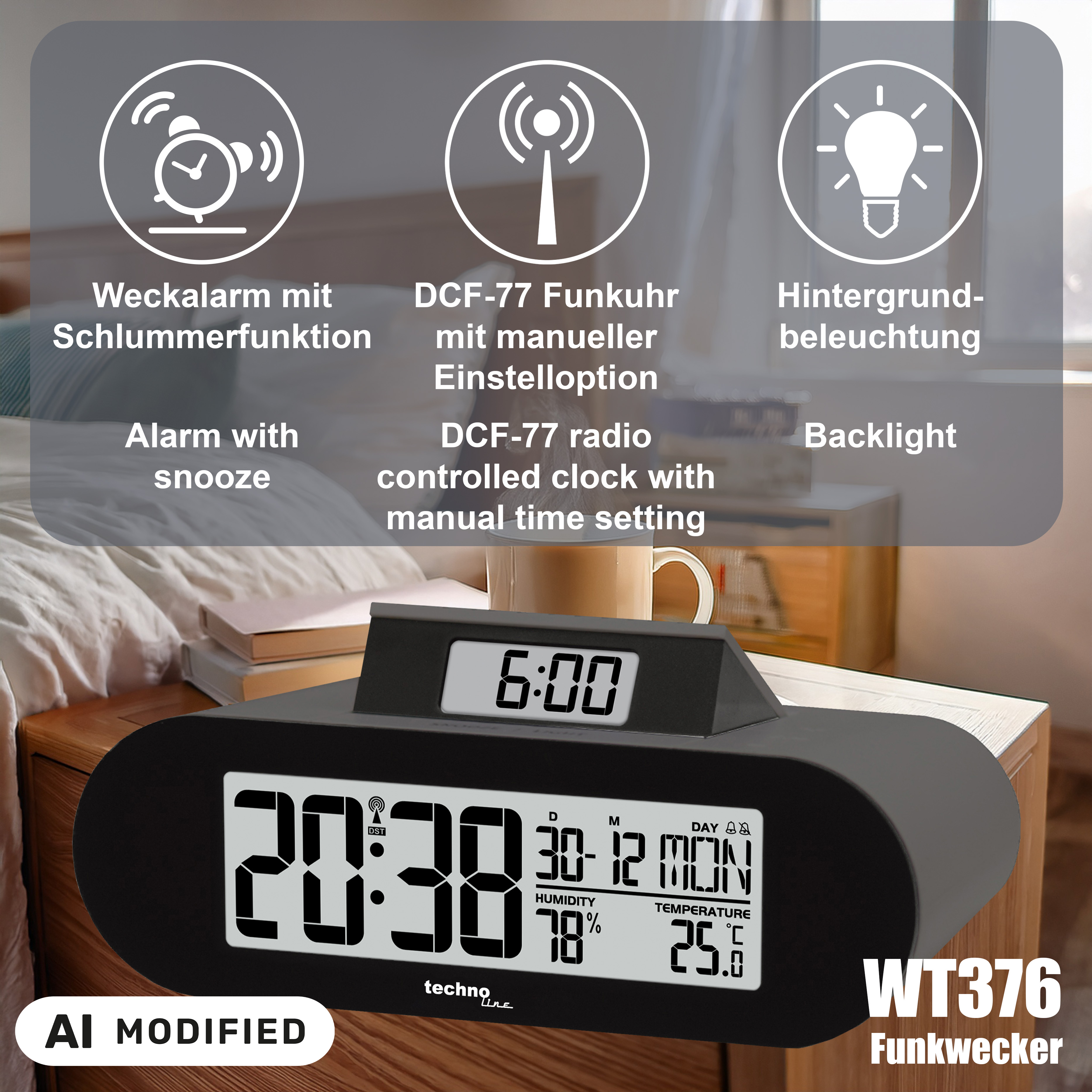 WT 376 technoline Funkwecker