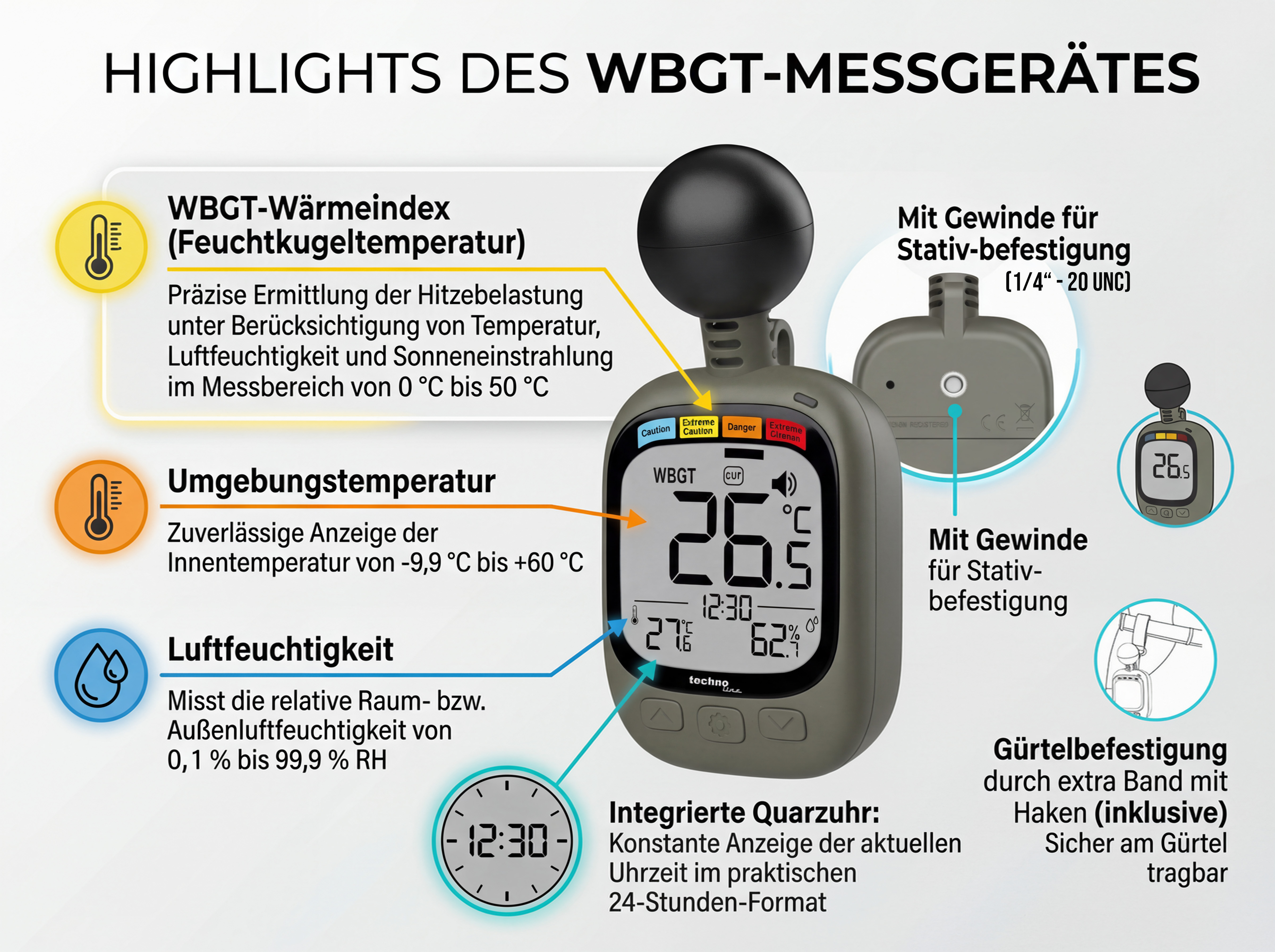 EA3060 technoline WBGT - Hitzestress-Messgerät