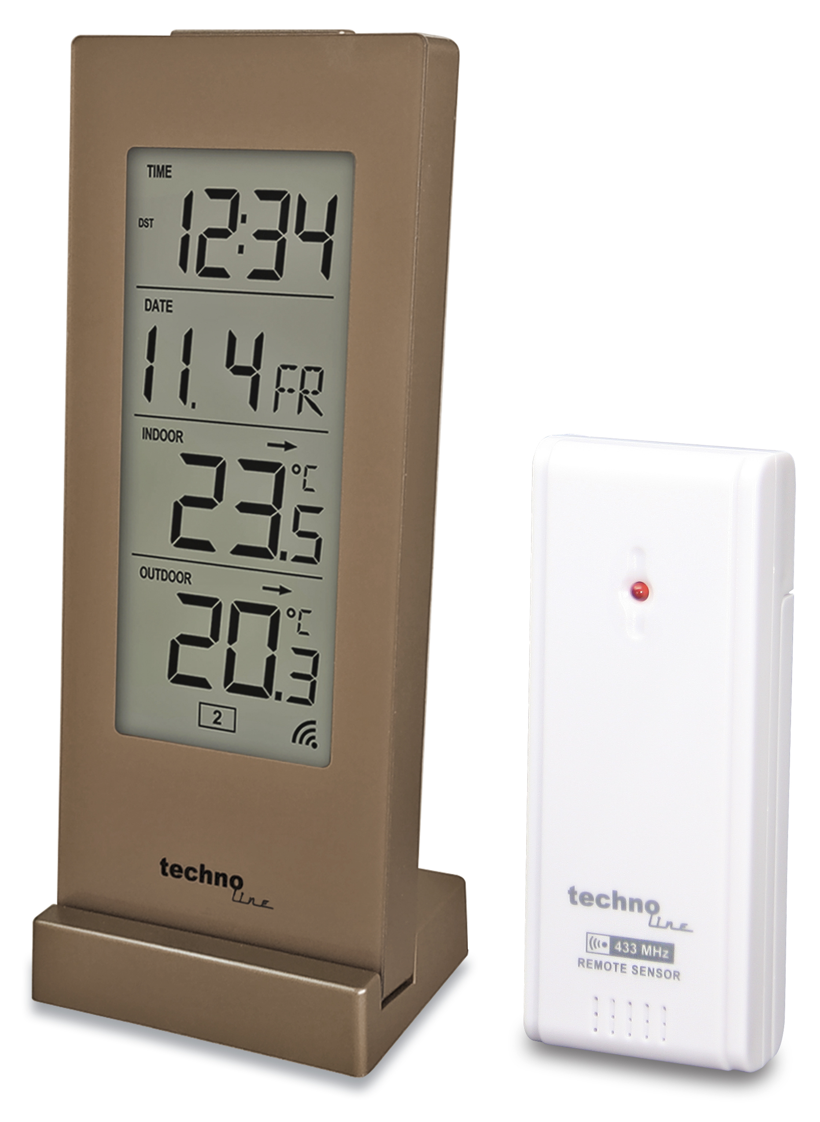 WS9767  technoline Temperaturstation, gold