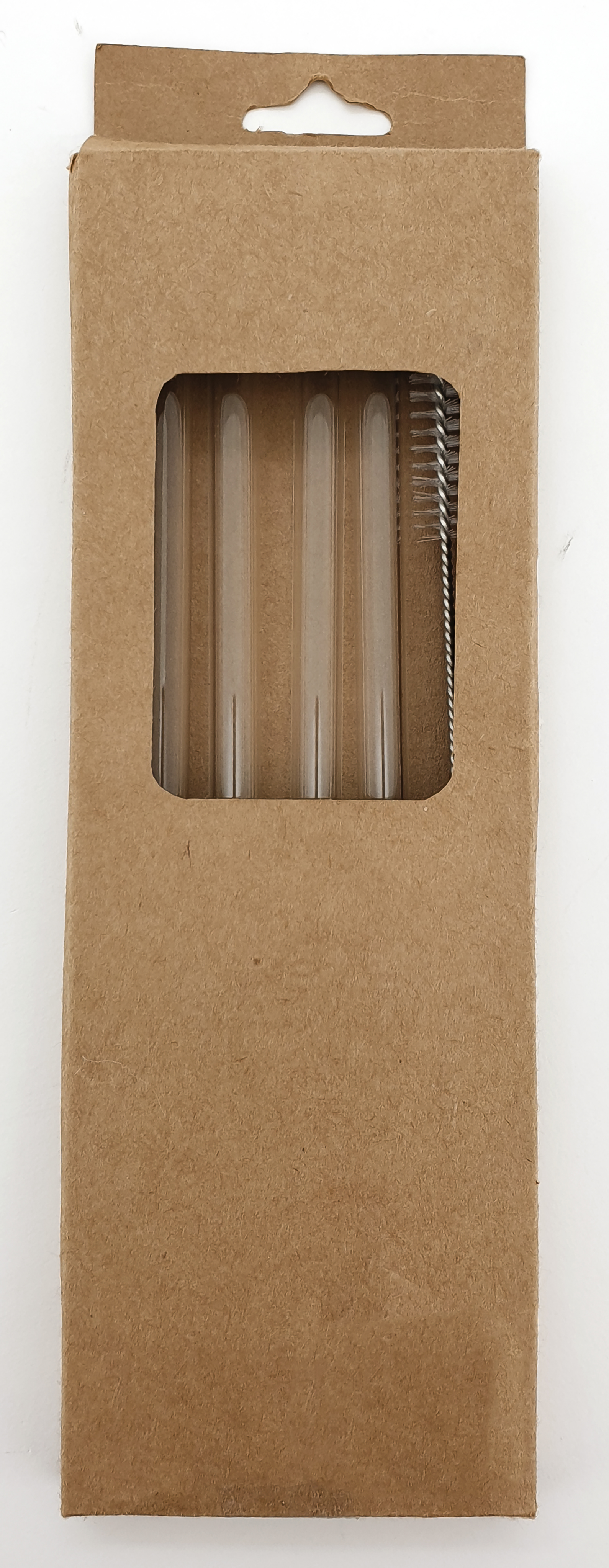 Glas-Trinkhalm mit Reinigungsbürste